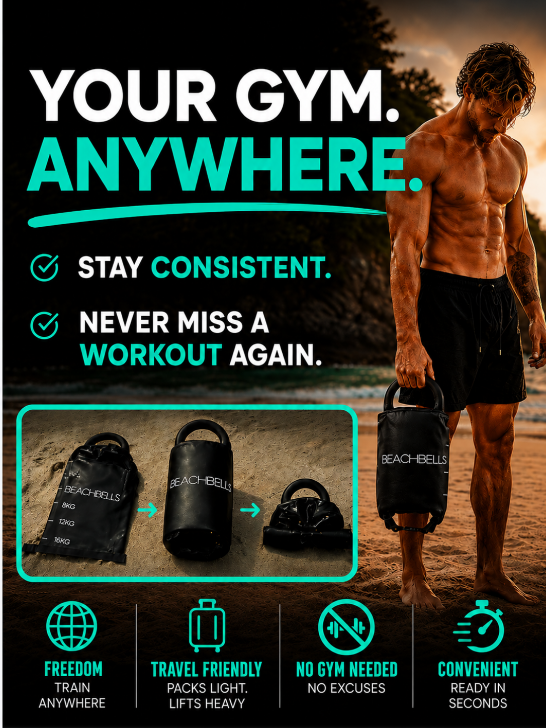 Beachbells — Portable Kettlebells That Fill Anywhere